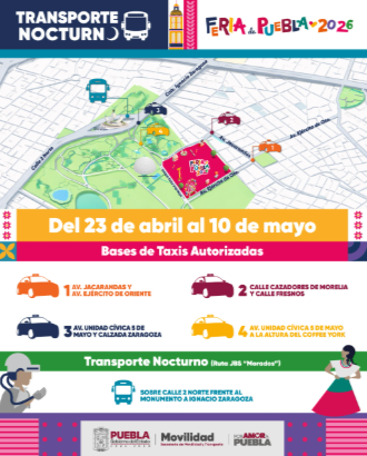 Transporte ordenado y seguro para la Feria de Puebla 2026