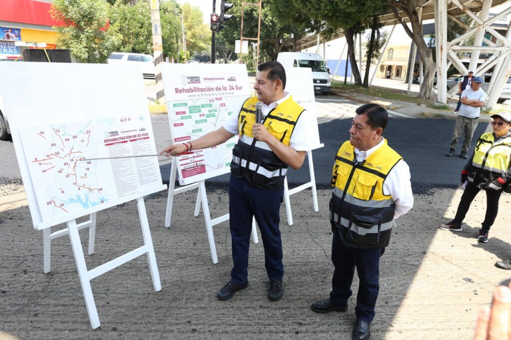 Gobierno Estatal rehabilita la 24 Sur; acelera transformación de vialidades en Puebla