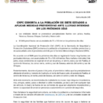 CNPC exhorta a la población de siete estados a aplicar medidas preventivas ante lluvias intensas en los próximos días
